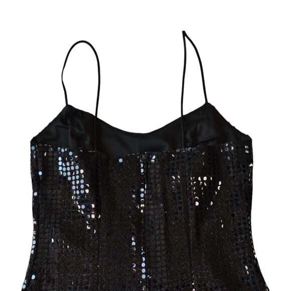 90s Black Sparkly Mini Dress - Size Medium - Glam Party Favorite - Picture 7 of 7